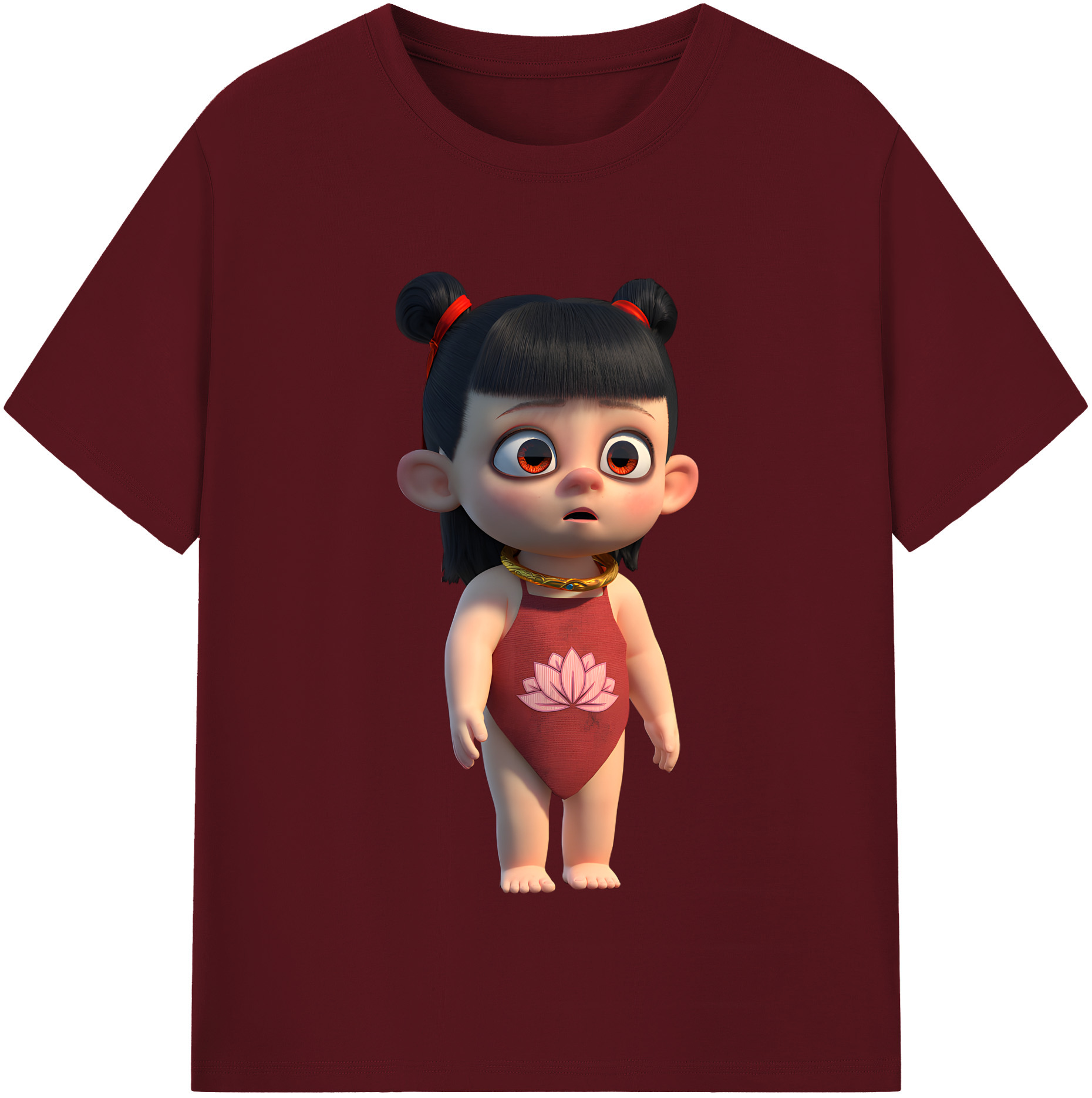 （画像用） Ne Zha 2 ナタ 魔童の大暴れ 綿100％半袖Tシャツ（フロントプリント）